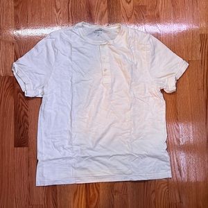 Jcrew slub cotton white short sleeve Henley